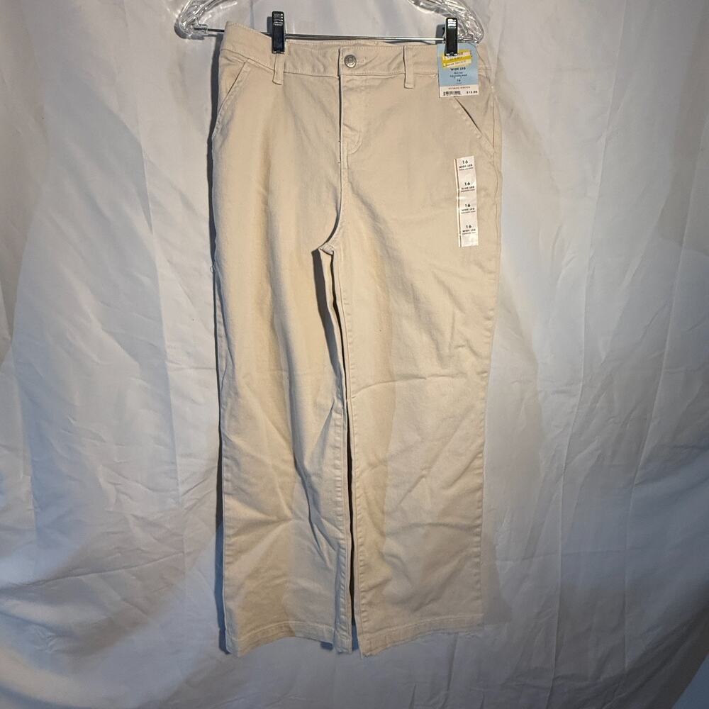 Cat & Jack Girls Mid Rise Wide Leg Trouser Jeans Size 16 NWT Adjustable Waist